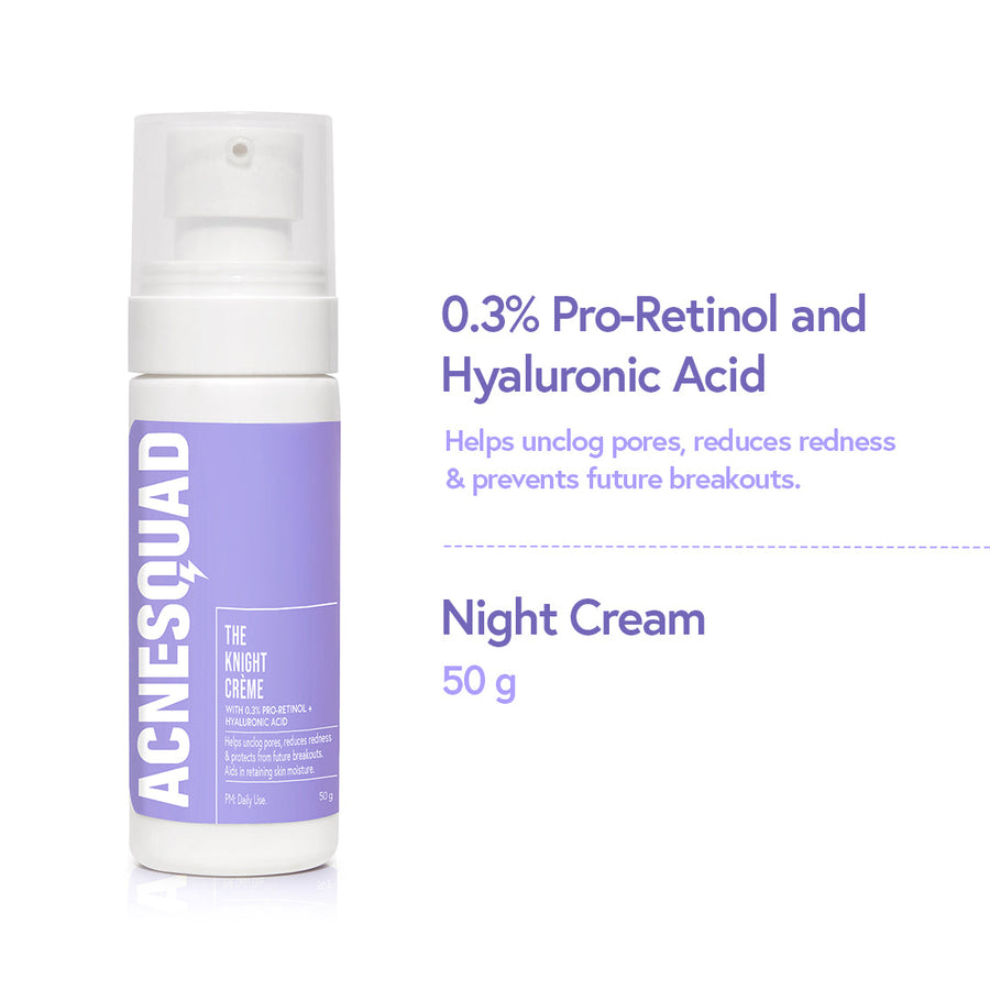Knight Crème with 0.3% Pro-Retinol + Hyaluronic Acid | 50G